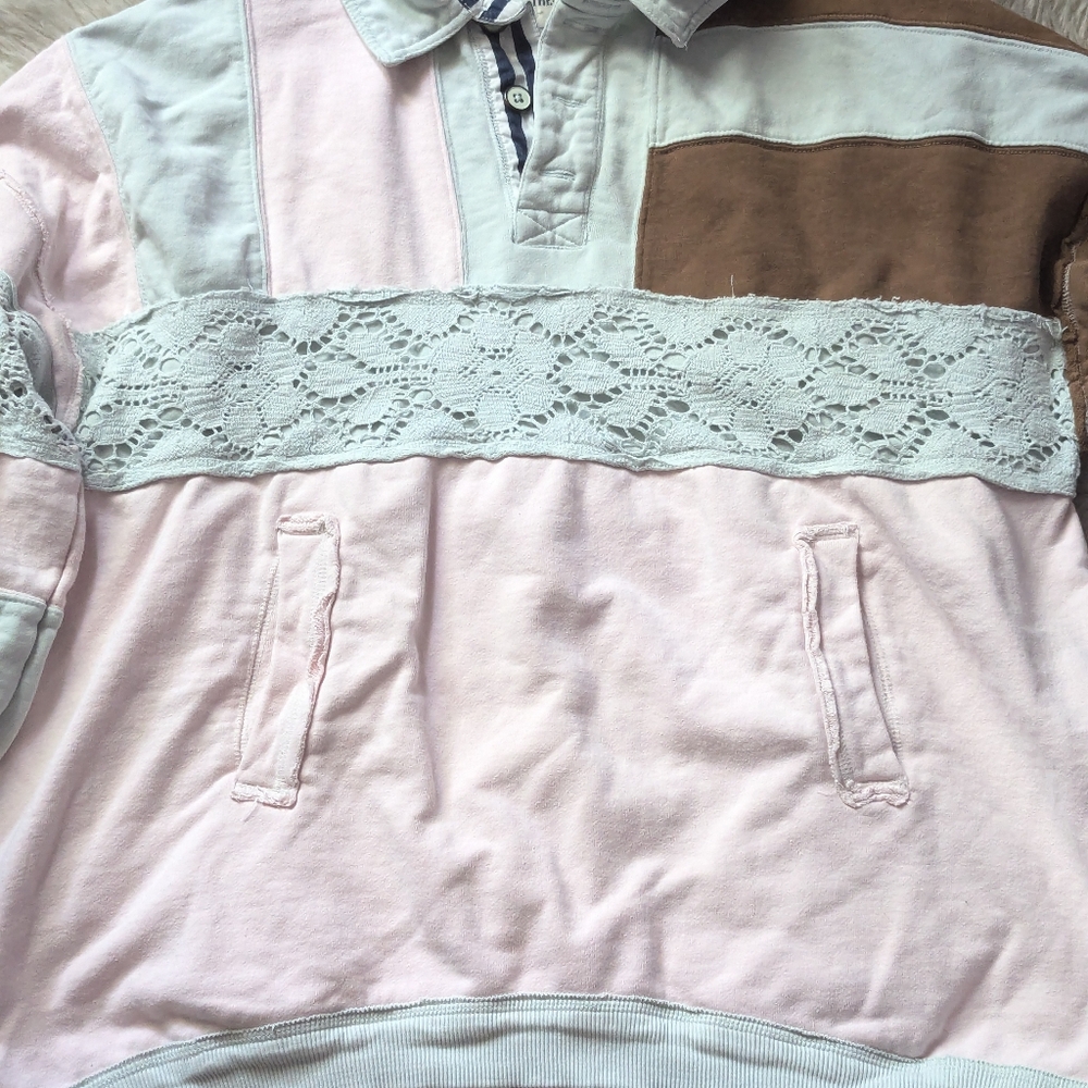 RARE Free People We The Free American Dream Polo in Pink - Picture 3 of 16